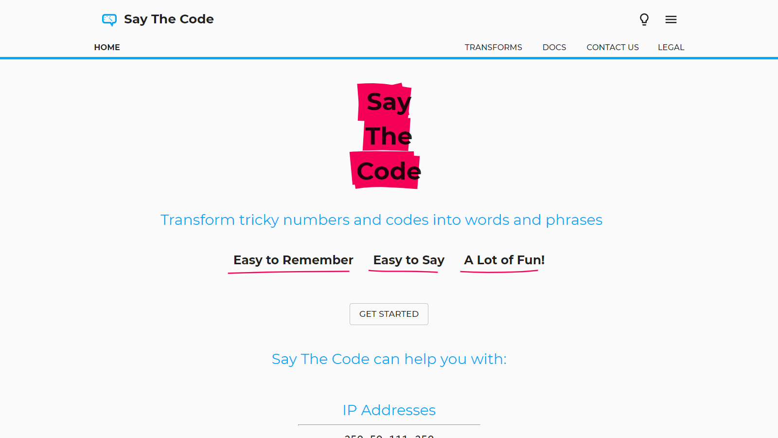 SayTheCode Website